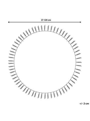 Beliani Kurzflor MEZITILI in Rot/Weiß - (W) 120 x (H) 3 x (L) 120 cm