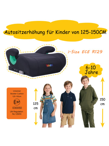 Yalion YALION Kindersitzerhöhung mit ISOFIX – ECE R129 (i-Size)Autositzerhöhung