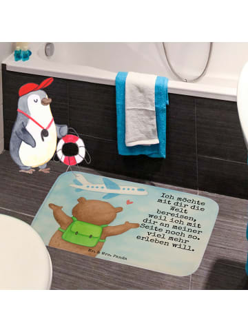 Mr. & Mrs. Panda Badvorleger Bär Flugzeug Design mit Spruch in Weiß