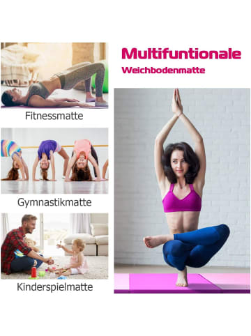 COSTWAY Gymnastikmatte 240x117x5cm in Rosa