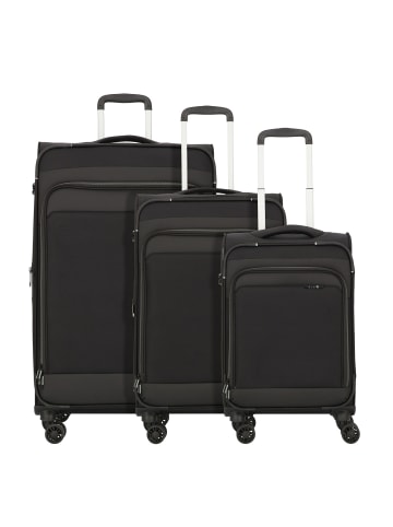 D&N Travel Line 9504 4 Rollen Kofferset 3-teilig mit Dehnfalte in black