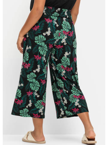 sheego Culotte in schwarz-gemustert