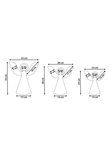 Beliani 3er-Set Dekofigur EIRA in Beige