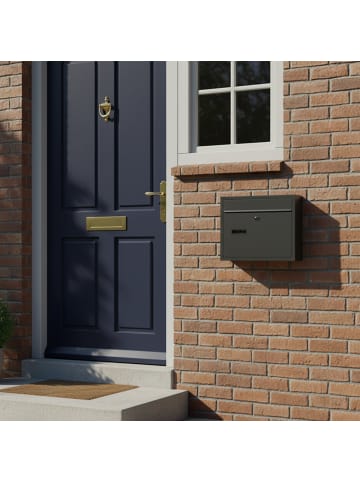 relaxdays Briefkasten in Anthrazit - (B)36 x (H)31 x (T)10 cm