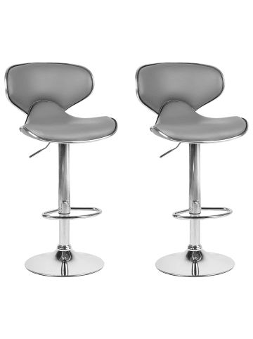 Beliani 2er-Set Drehhocker CONWAY in Grau/Silber