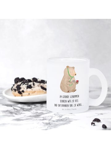 Mr. & Mrs. Panda Kaffeebecher Bär Arzt mit Spruch in Transparent