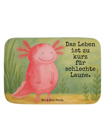 Mr. & Mrs. Panda Teppich Bad Axolotl Glücklich Design mit Spruch in Weiß