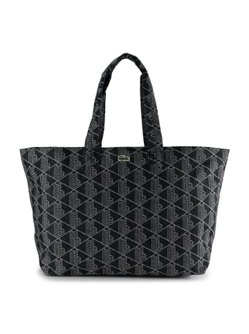 Lacoste Monogram Neocroc Shopper Tasche XL 42 cm in mono jacquard denim noir