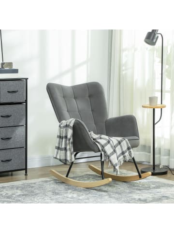 HOMCOM Schaukelstuhl-98T x 71B x 101H cm-Dunkelgrau