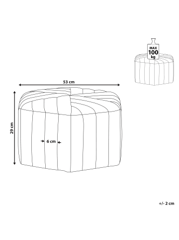 Beliani Pouf MURIETTA in Weiß - (W) 53 x (H) 29 x (L) 48 cm