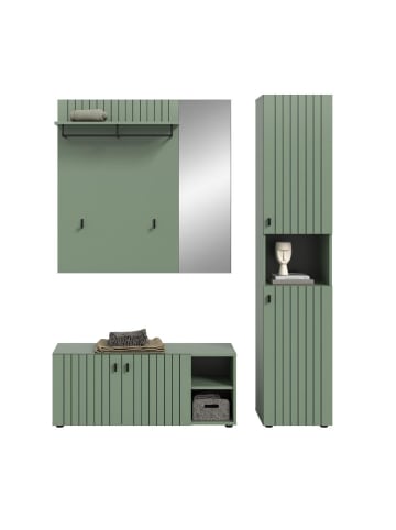 ebuy24 Garderobenmöbel Station Staubgrün 161 x 37 cm