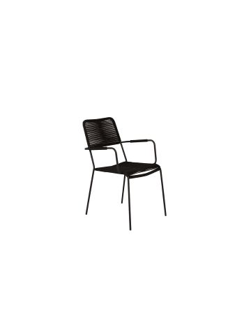 ebuy24 Gartenstuhl Lindos Schwarz 2er Set