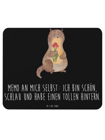 Mr. & Mrs. Panda Mouse Pad Otter Blumenstrauß mit Spruch in Schwarz
