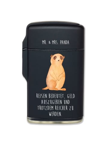 Mr. & Mrs. Panda gas anzünder Erdmännchen mit Spruch in Schwarz