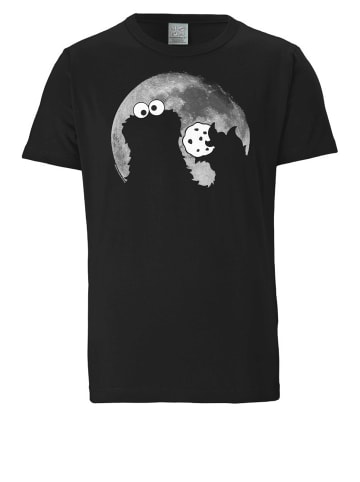 Logoshirt T-Shirt Sesamstraße - Krümelmonster Mond in schwarz