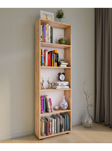 VCM  Holz Büro Regal Bücher Ordner Aktenregal Bulas 5f in Honig-Eiche