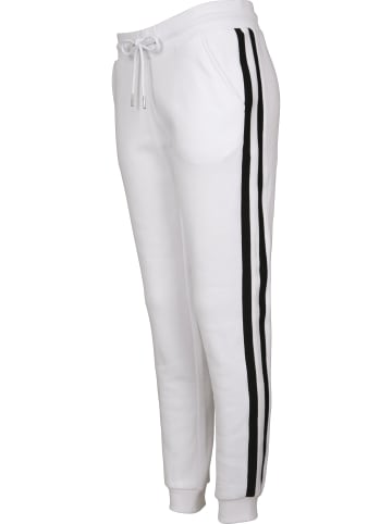 Urban Classics Trousers - Sweat in white/black/white