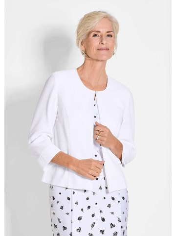 GOLDNER Kurzgröße:  Blazer Eleganter Jersey-Kurzblazer in weiß