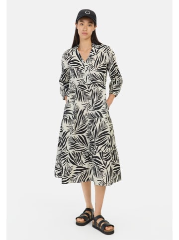 Camel Active Mittellanges Sommerkleid mit Allover-Print in AOP schwarz/weiß