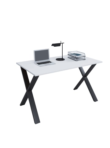 VCM  Schreibtisch Bürotisch Computertisch 140x50 Lona X in Schwarz / Weiß