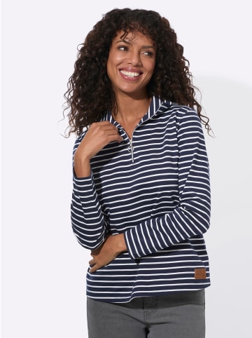 WITT WEIDEN Sweatshirt in dunkelblau-ecru-geringelt