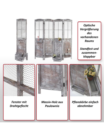 MCW Paravent M66 Pflanzkörbe 4 Paneele, Standard