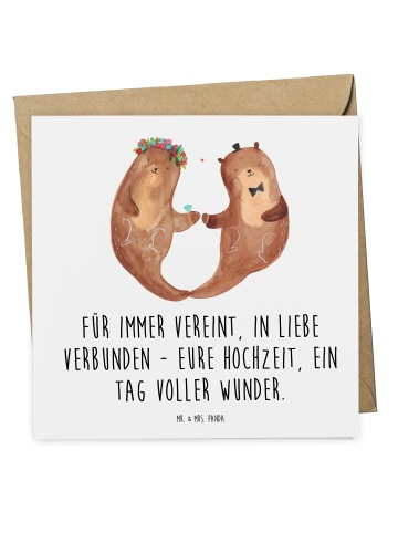 Mr. & Mrs. Panda Gutschein Hochzeit Wunder mit Spruch in Weiß