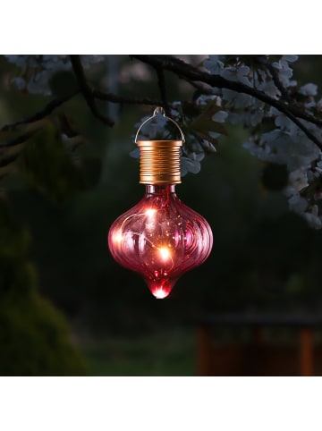 MARELIDA LED Solar Glühbirne orient H: 11,7cm in pink