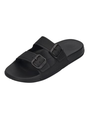 fitflop Pantoletten IQUSHION TWO-BAR BUCKLE SLIDES in schwarz