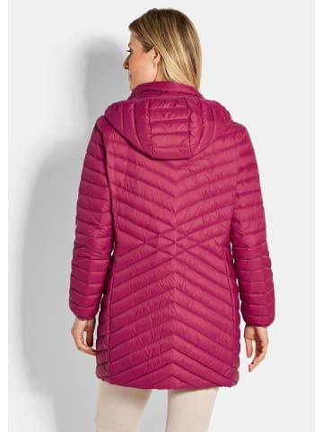 GOLDNER Kurzgröße:  Gefütterter langer Mantel mit Kapuze in bordeaux