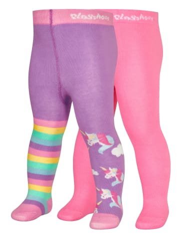 Playshoes Strumpfhose Einhorn 2er Set in Violett/Rosa