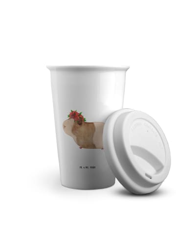 Mr. & Mrs. Panda Mehrwegbecher Meerschweinchen Weisheit ohne Spruch in Weiß