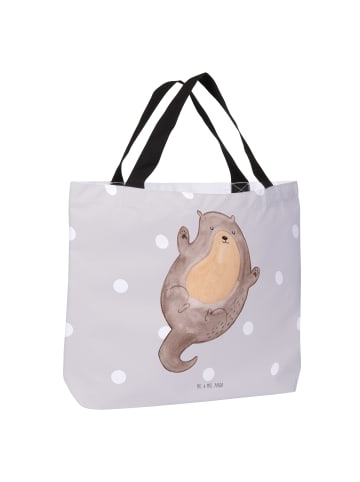 Mr. & Mrs. Panda Strandtasche Otter Umarmen ohne Spruch in Grau Pastell