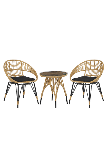 Beliani 5-tlg Bistro Set PELLARO in /Beige/Schwarz