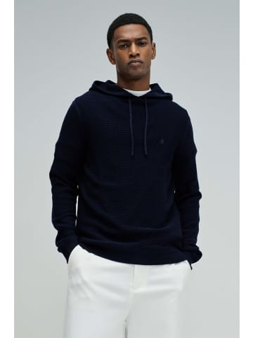 Salsa Jeans Kapuzenpullover Waffle Knit in Dark Blue V1