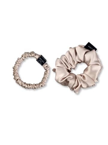 Ailoria DOUX set scrunchies s und m aus seide in beige