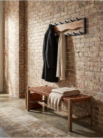 KADIMA DESIGN Wandgarderobe Massivholz / Metall 80x20x8 cm, Hakenleiste für