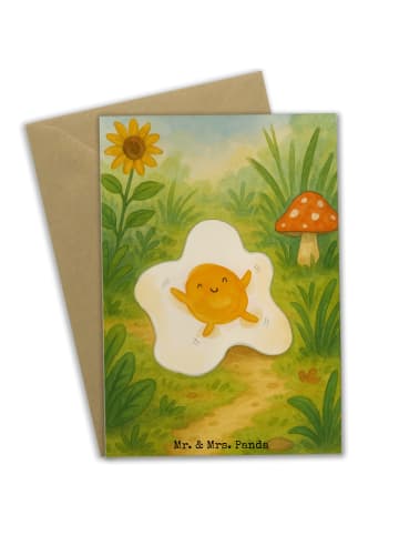 Mr. & Mrs. Panda Klappkarte Spiegelei Ei Design ohne Spruch in Weiß