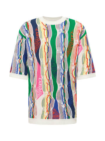 Carlo Colucci Rundhalsshirt Favetta in Weiß / Mehrfarbig