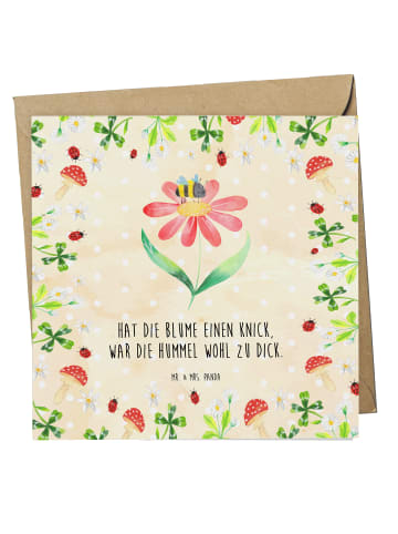 Mr. & Mrs. Panda Grußkarte Hummel Blume mit Spruch in Naturpapier