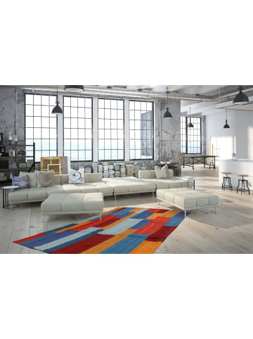 Kayoom Wohnzimmer Teppich – Kurzflorteppich Radical 330 in rot - multi - rechteckig