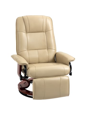 HOMCOM Relaxsessel-L78 x B87 x H100 cm-Cremeweiß