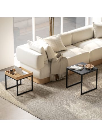 HOMCOM Couchtisch Set-45L x 45B x 45H cm-Schwarz