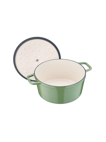 Berndes Bräter/Kochtopf rund, Gusseisen - b.iron in grün