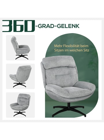 HOMCOM Sessel-79L x 91B x 98H cm-Grau