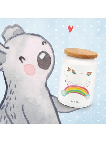 Mr. & Mrs. Panda Kaffeedose Einhorn Regenbogen ohne Spruch in Weiß