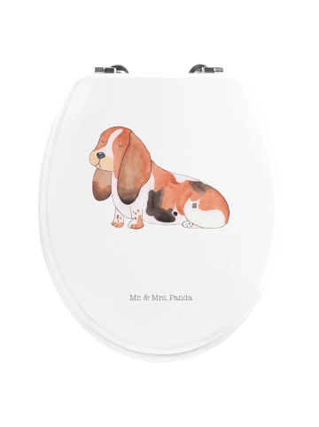 Mr. & Mrs. Panda Motiv WC Sitz Hund Basset Hound ohne Spruch in Weiß
