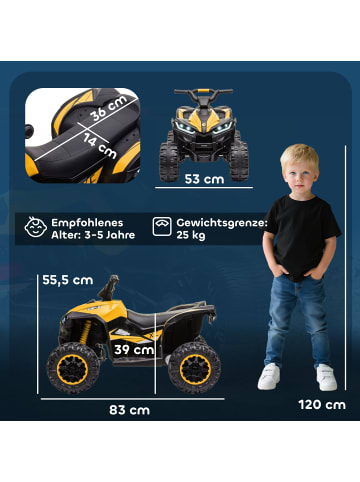 HOMCOM 12V Kinderquad 3-6km/h 3-5 Jahre Gelb