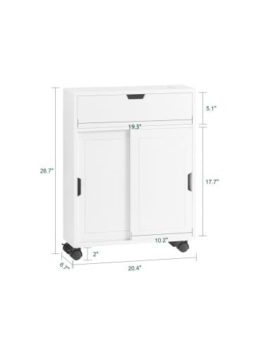 SoBuy Toilettenrollenschrank in Reinweiß - (W) 68 x (H) 68 x (L) 52 cm