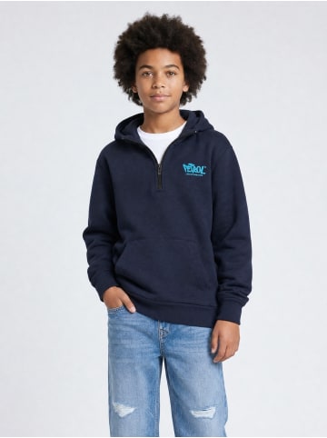 Petrol Industries Millpark Hoodie mit kurzem Reißverschluss in Blau